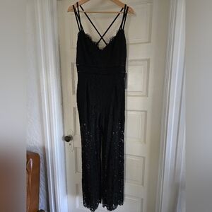 NEW Bebe Black Lace Jumpsuit